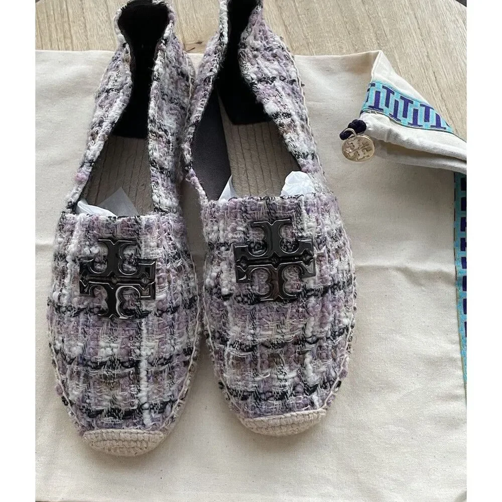 New TORY BURCH EVERLY TWEED ESPADRILLE IN MLTI Size 10.5